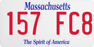 MA license plate 157FC8