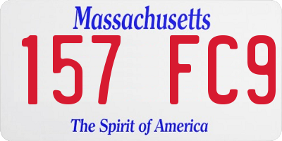 MA license plate 157FC9
