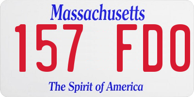 MA license plate 157FD0