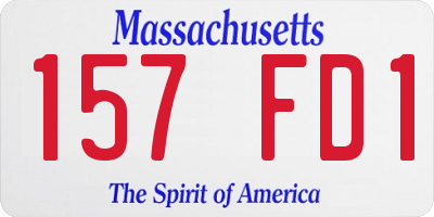 MA license plate 157FD1