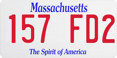 MA license plate 157FD2