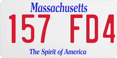 MA license plate 157FD4