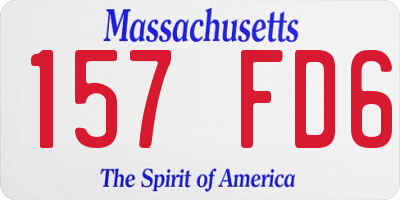 MA license plate 157FD6