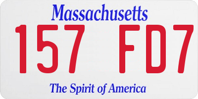 MA license plate 157FD7