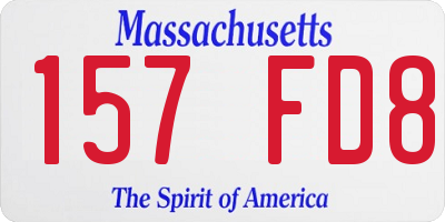 MA license plate 157FD8