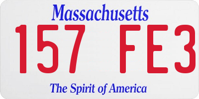 MA license plate 157FE3