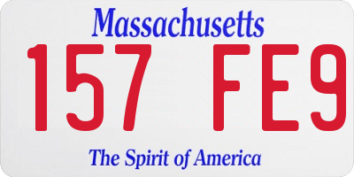 MA license plate 157FE9