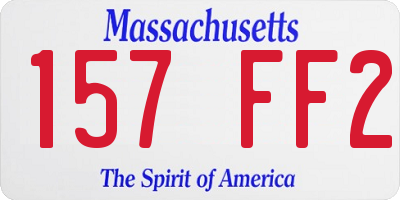 MA license plate 157FF2