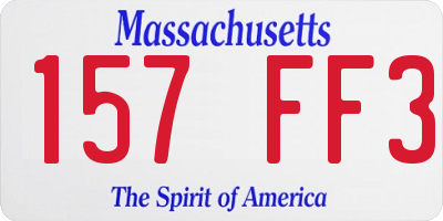 MA license plate 157FF3