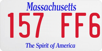 MA license plate 157FF6