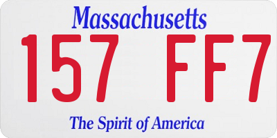 MA license plate 157FF7