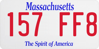 MA license plate 157FF8