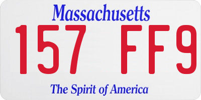 MA license plate 157FF9