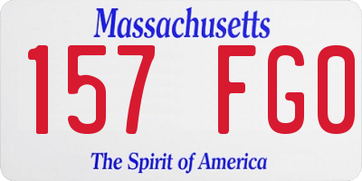MA license plate 157FG0