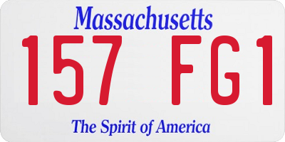 MA license plate 157FG1