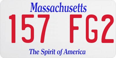 MA license plate 157FG2