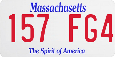 MA license plate 157FG4