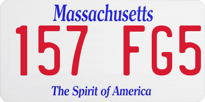 MA license plate 157FG5