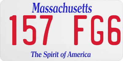 MA license plate 157FG6