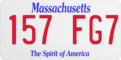 MA license plate 157FG7