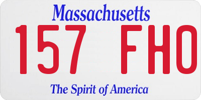 MA license plate 157FH0