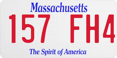 MA license plate 157FH4