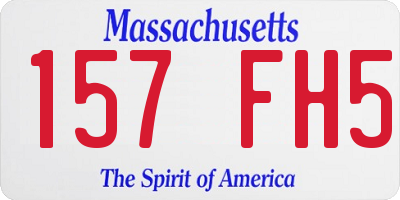 MA license plate 157FH5