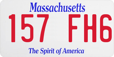 MA license plate 157FH6