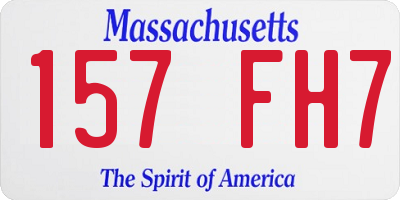 MA license plate 157FH7
