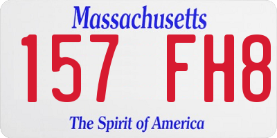 MA license plate 157FH8