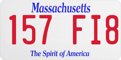 MA license plate 157FI8