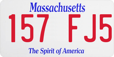 MA license plate 157FJ5