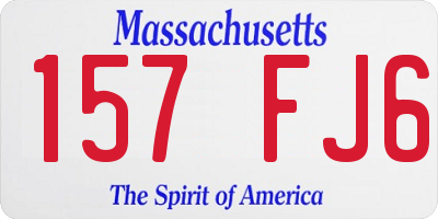 MA license plate 157FJ6