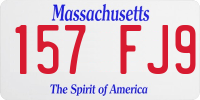 MA license plate 157FJ9