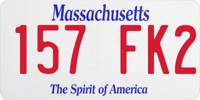MA license plate 157FK2