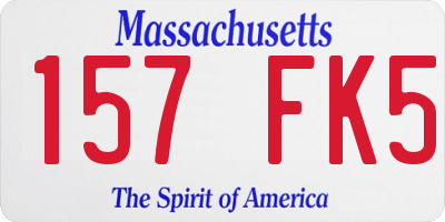 MA license plate 157FK5