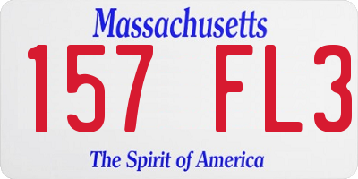 MA license plate 157FL3