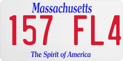 MA license plate 157FL4