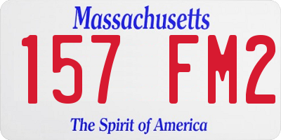 MA license plate 157FM2