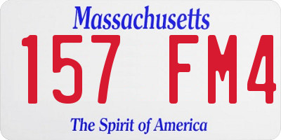 MA license plate 157FM4