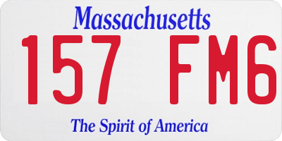 MA license plate 157FM6