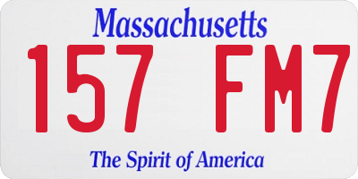 MA license plate 157FM7
