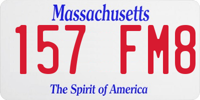 MA license plate 157FM8