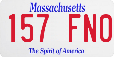 MA license plate 157FN0