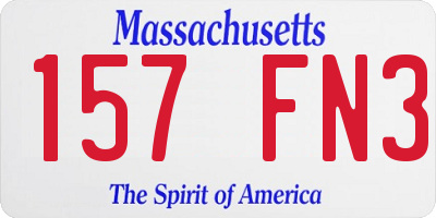 MA license plate 157FN3
