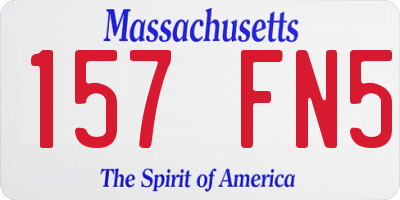 MA license plate 157FN5