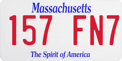 MA license plate 157FN7