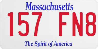 MA license plate 157FN8
