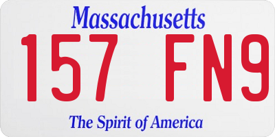 MA license plate 157FN9