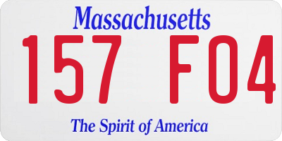 MA license plate 157FO4